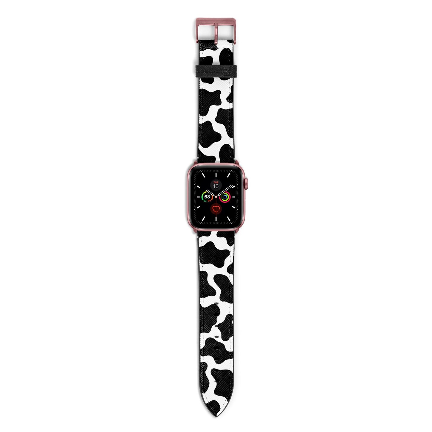 Cow Print Apple Watch Strap with Rose Gold Hardware