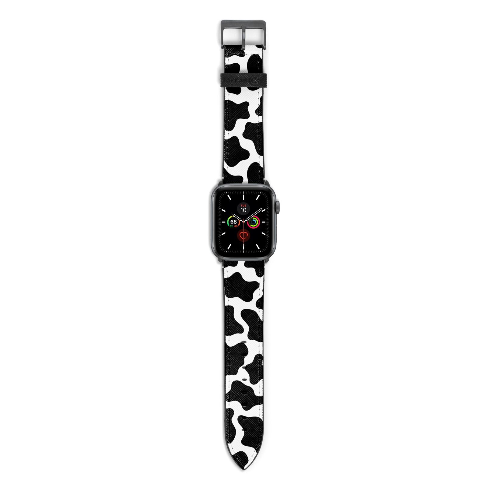 Cow Print Apple Watch Strap with Space Grey Hardware