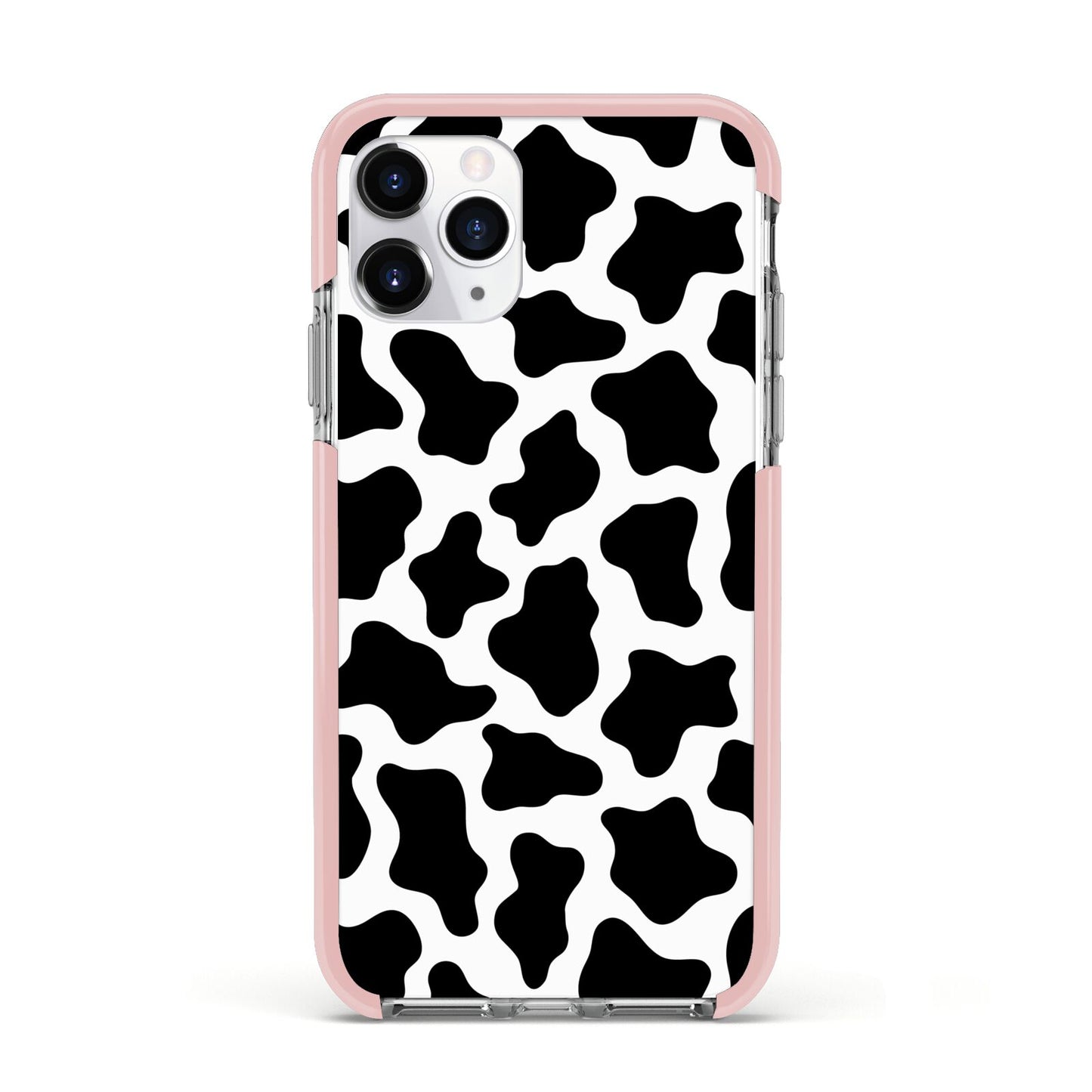 Cow Print Apple iPhone 11 Pro in Silver with Pink Impact Case