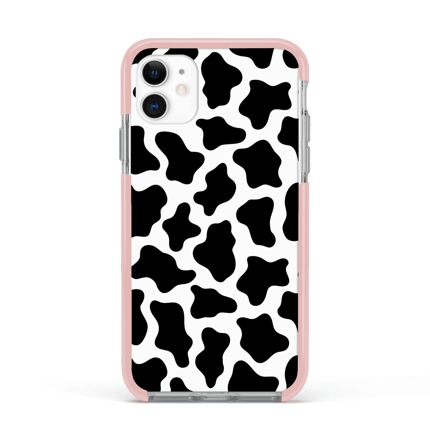 Cow Print Apple iPhone 11 in White with Pink Impact Case
