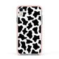 Cow Print Apple iPhone XR Impact Case Pink Edge on Silver Phone