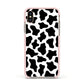 Cow Print Apple iPhone Xs Impact Case Pink Edge on Gold Phone