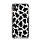 Cow Print Apple iPhone Xs Max Impact Case Black Edge on Gold Phone