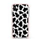 Cow Print Apple iPhone Xs Max Impact Case Pink Edge on Silver Phone