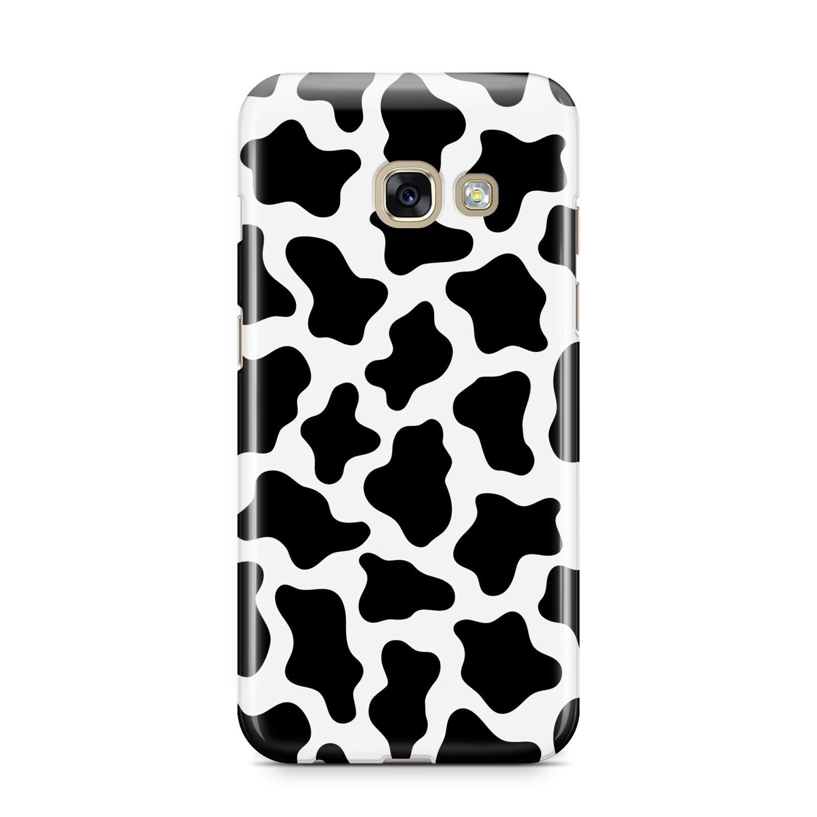 Cow Print Samsung Galaxy A3 2017 Case on gold phone