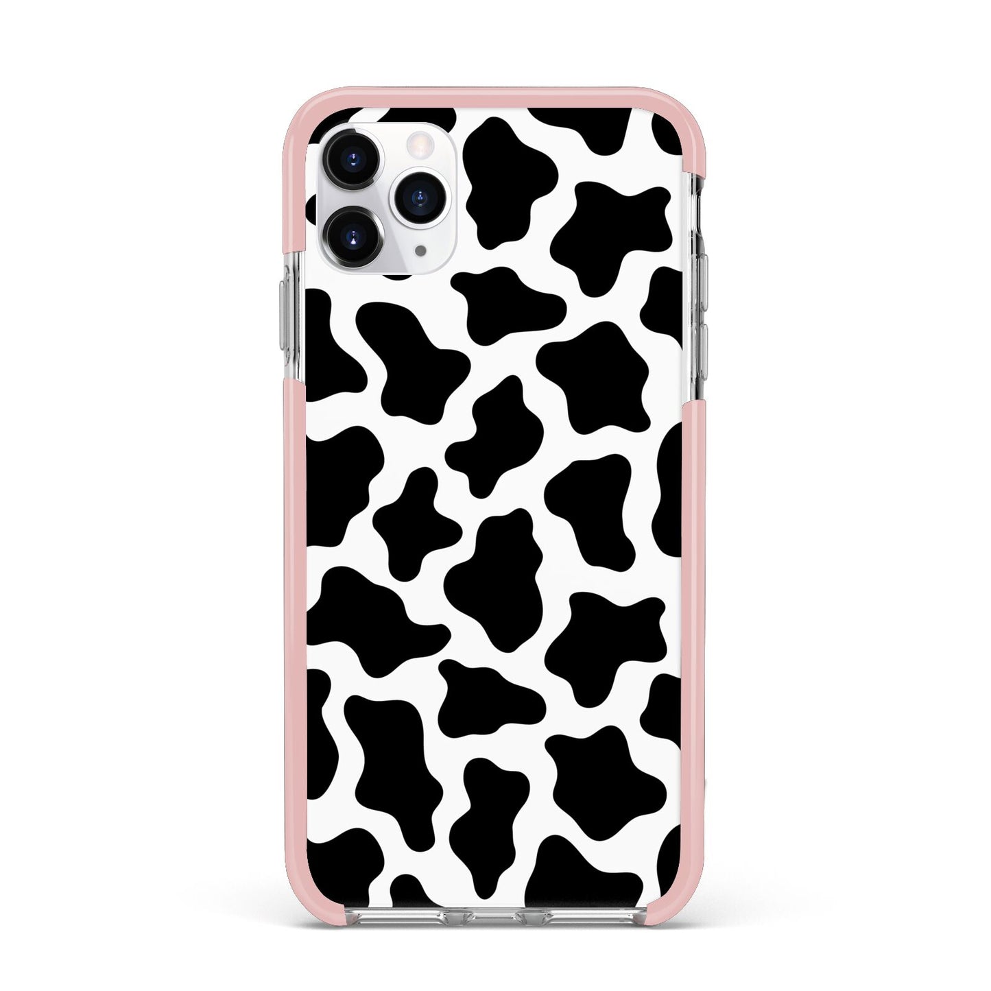 Cow Print iPhone 11 Pro Max Impact Pink Edge Case
