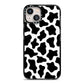 Cow Print iPhone 13 Black Impact Case on Silver phone