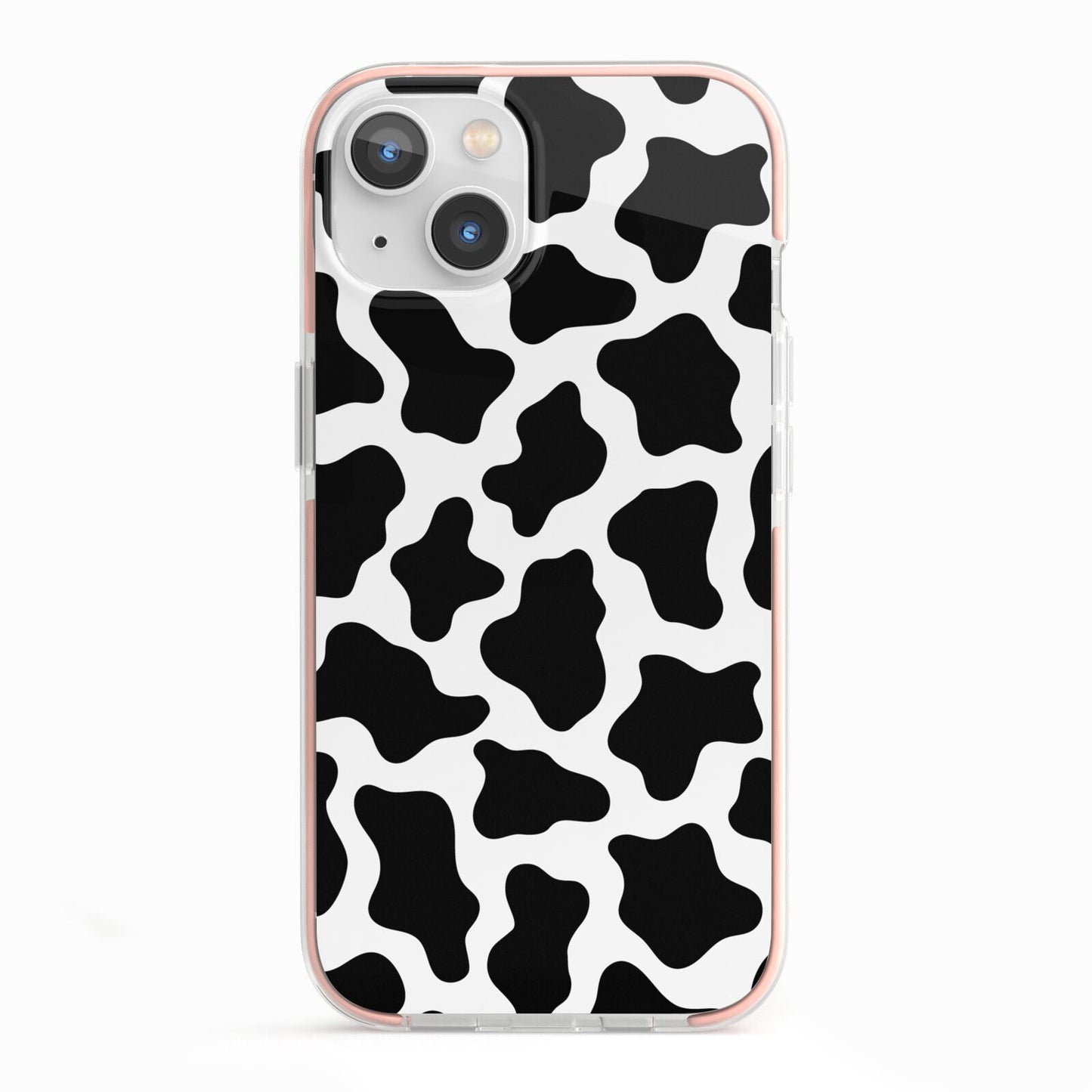 Cow Print iPhone 13 TPU Impact Case with Pink Edges