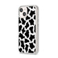 Cow Print iPhone 14 Clear Tough Case Starlight Angled Image