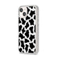 Cow Print iPhone 14 Glitter Tough Case Starlight Angled Image