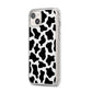 Cow Print iPhone 14 Plus Clear Tough Case Starlight Angled Image