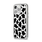 Cow Print iPhone 14 Pro Max Clear Tough Case Silver Angled Image