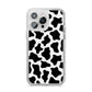 Cow Print iPhone 14 Pro Max Clear Tough Case Silver