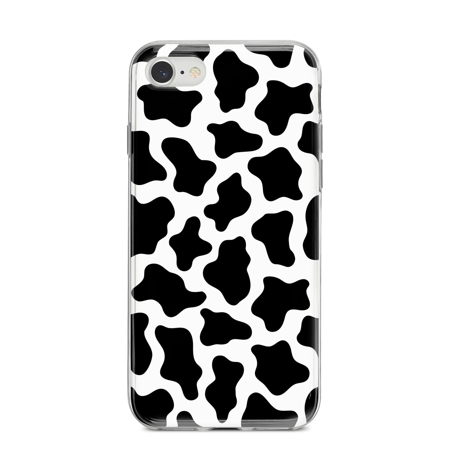 Cow Print iPhone 8 Bumper Case on Silver iPhone