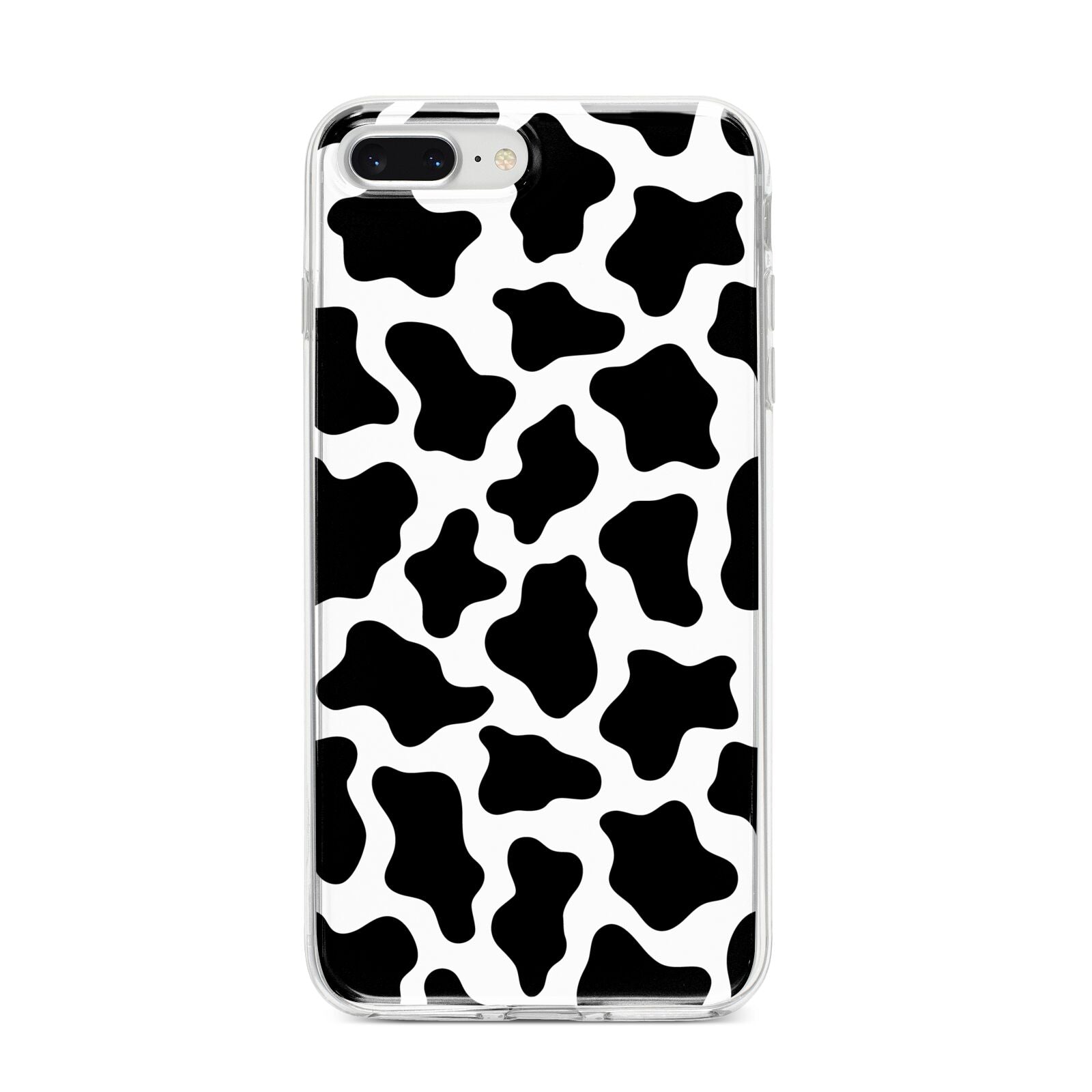 Cow Print iPhone 8 Plus Bumper Case on Silver iPhone
