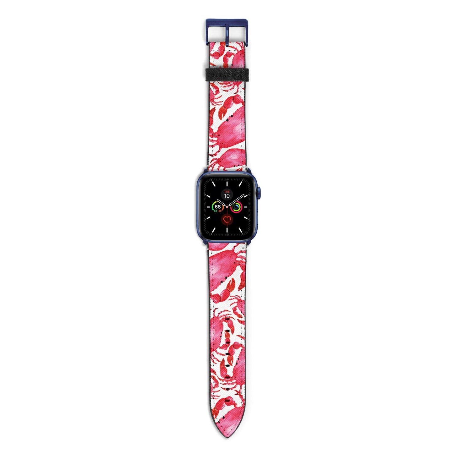Crab Apple Watch Strap with Blue Hardware