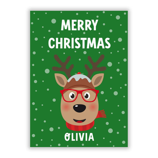 Create Your Own Reindeer Personalised A5 Flat Greetings Card