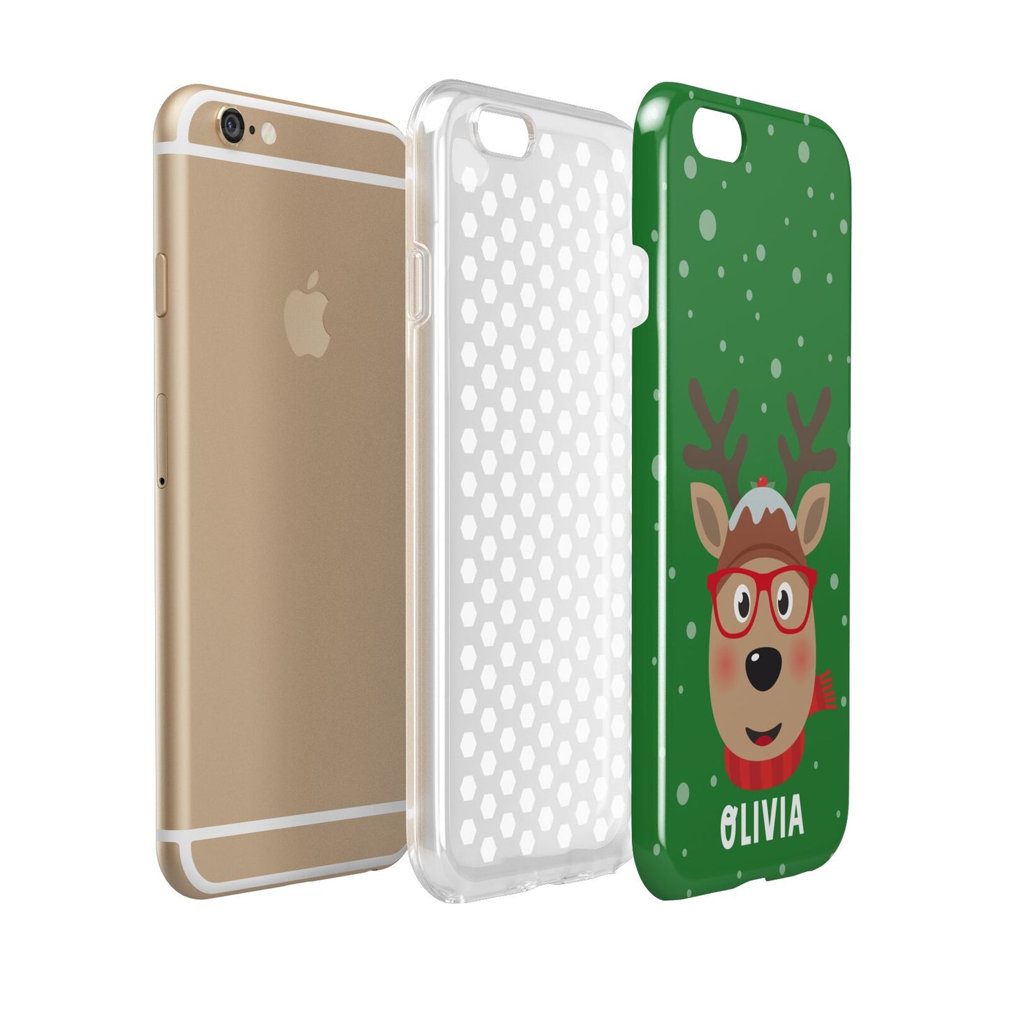 Create Your Own Reindeer Personalised Apple iPhone 6 3D Tough Case Expanded view