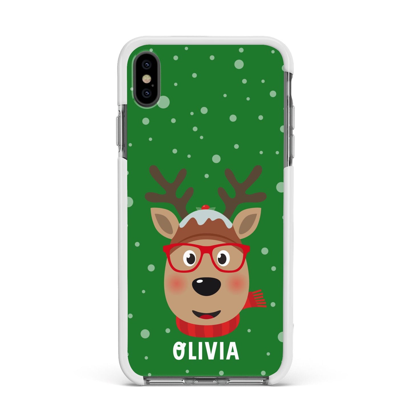 Create Your Own Reindeer Personalised Apple iPhone Xs Max Impact Case White Edge on Black Phone