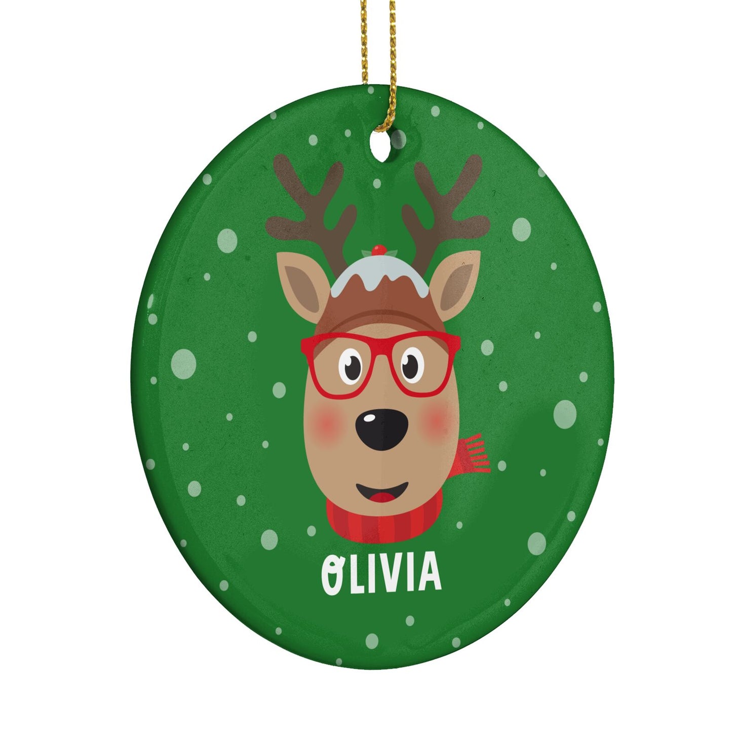 Create Your Own Reindeer Personalised Circle Decoration Side Angle