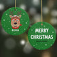 Create Your Own Reindeer Personalised Round Decoration on Christmas Background
