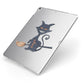 Creepy Cat Halloween Personalised Apple iPad Case on Silver iPad Side View