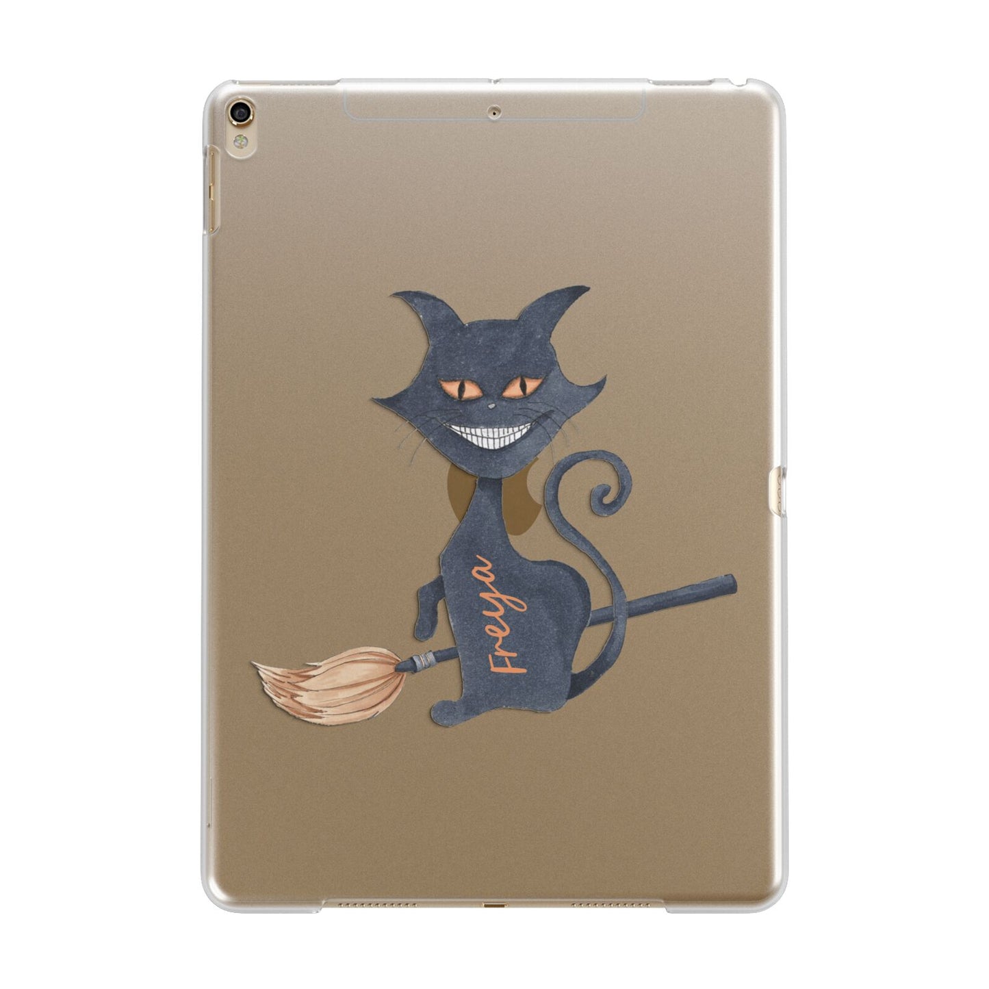 Creepy Cat Halloween Personalised Apple iPad Gold Case