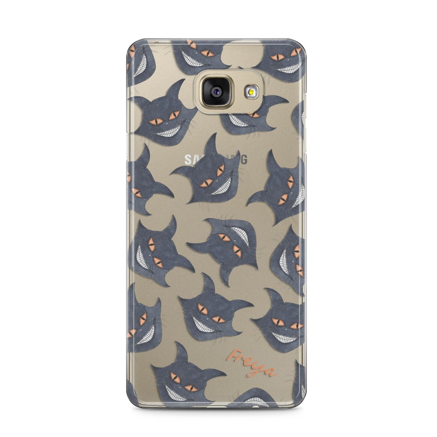 Creepy Cat Halloween Personalised Samsung Galaxy A5 2016 Case on gold phone