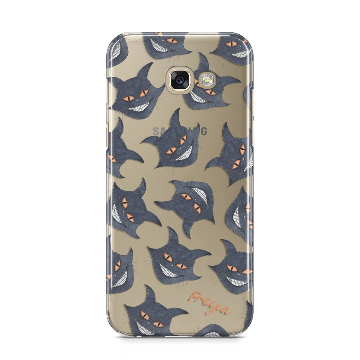 Creepy Cat Halloween Personalised Samsung Galaxy A5 2017 Case on gold phone