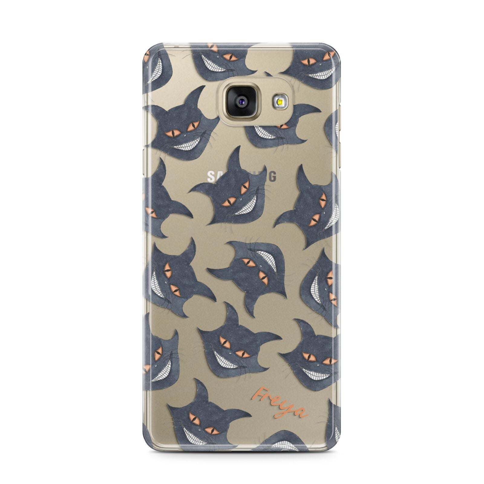 Creepy Cat Halloween Personalised Samsung Galaxy A7 2016 Case on gold phone
