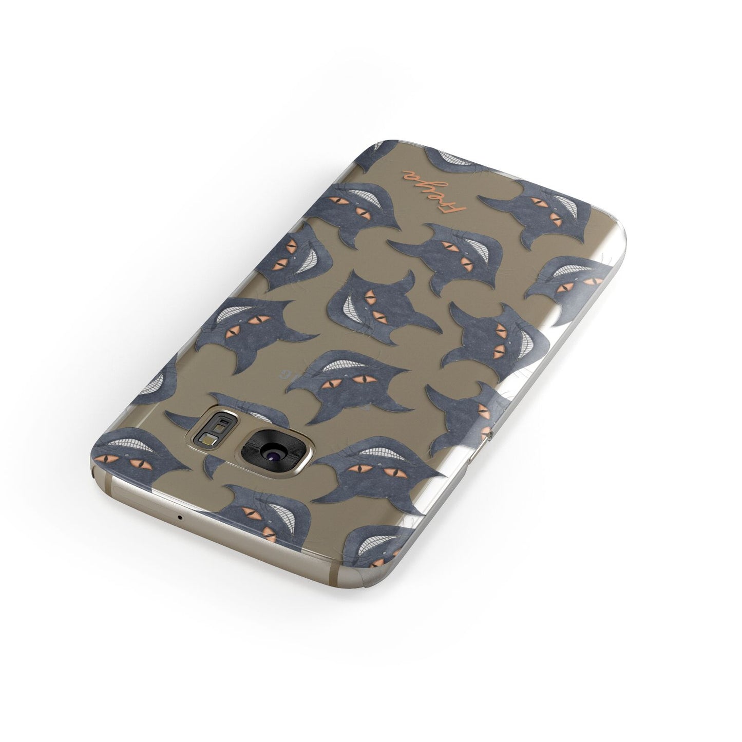 Creepy Cat Halloween Personalised Samsung Galaxy Case Front Close Up