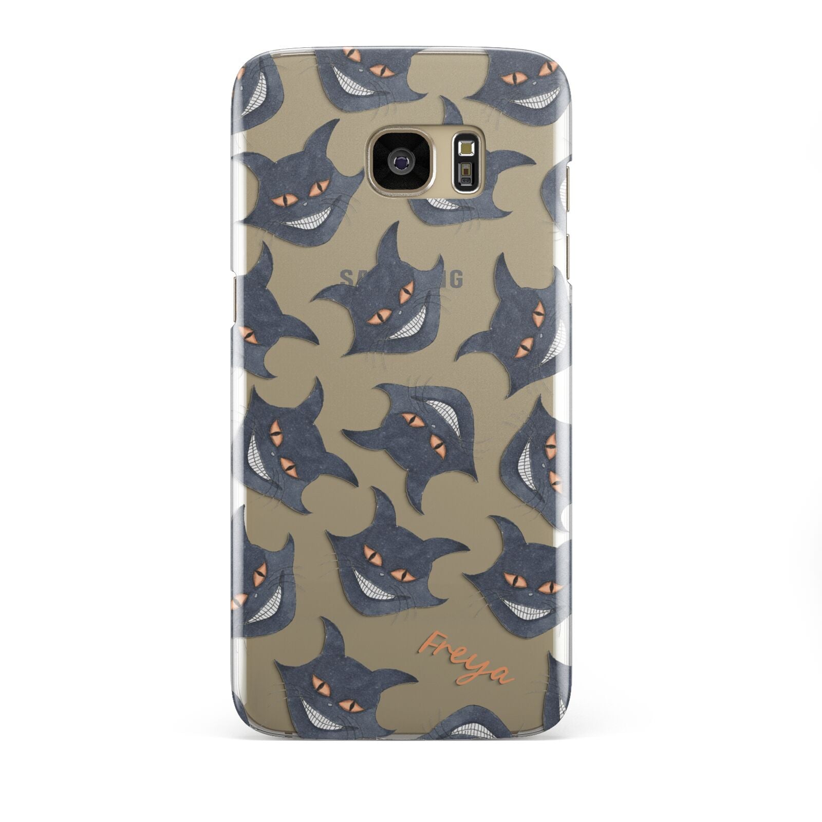 Creepy Cat Halloween Personalised Samsung Galaxy S7 Edge Case