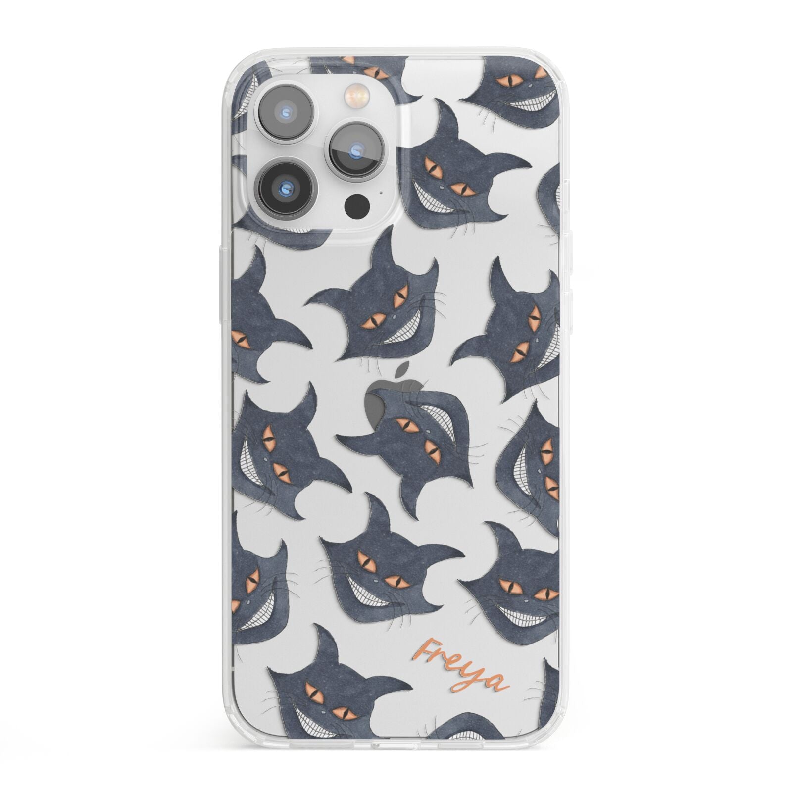 Creepy Cat Halloween Personalised iPhone 13 Pro Max Clear Bumper Case