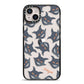 Creepy Cat Halloween Personalised iPhone 14 Plus Black Impact Case on Silver phone