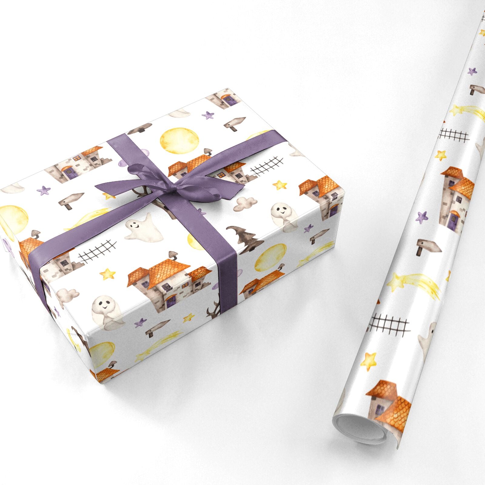 Crooked House Ghosts Personalised Wrapping Paper