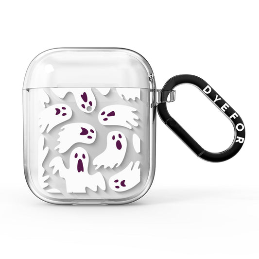 Crowd of Ghosts with Transparent Background AirPods Clear Case