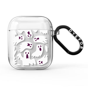 Crowd of Ghosts with Transparent Background AirPods Case