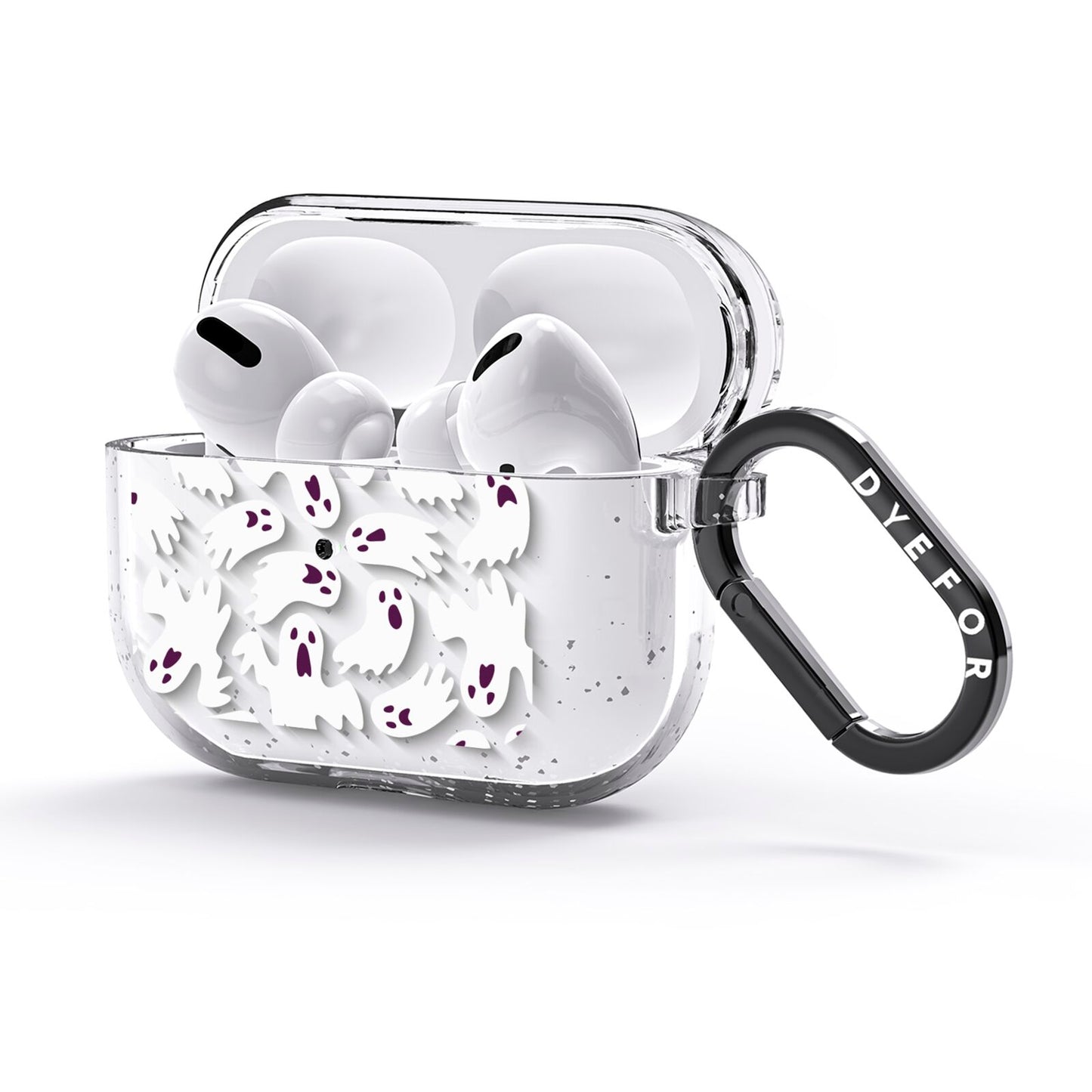 Crowd of Ghosts with Transparent Background AirPods Glitter Case 3rd Gen Side Image