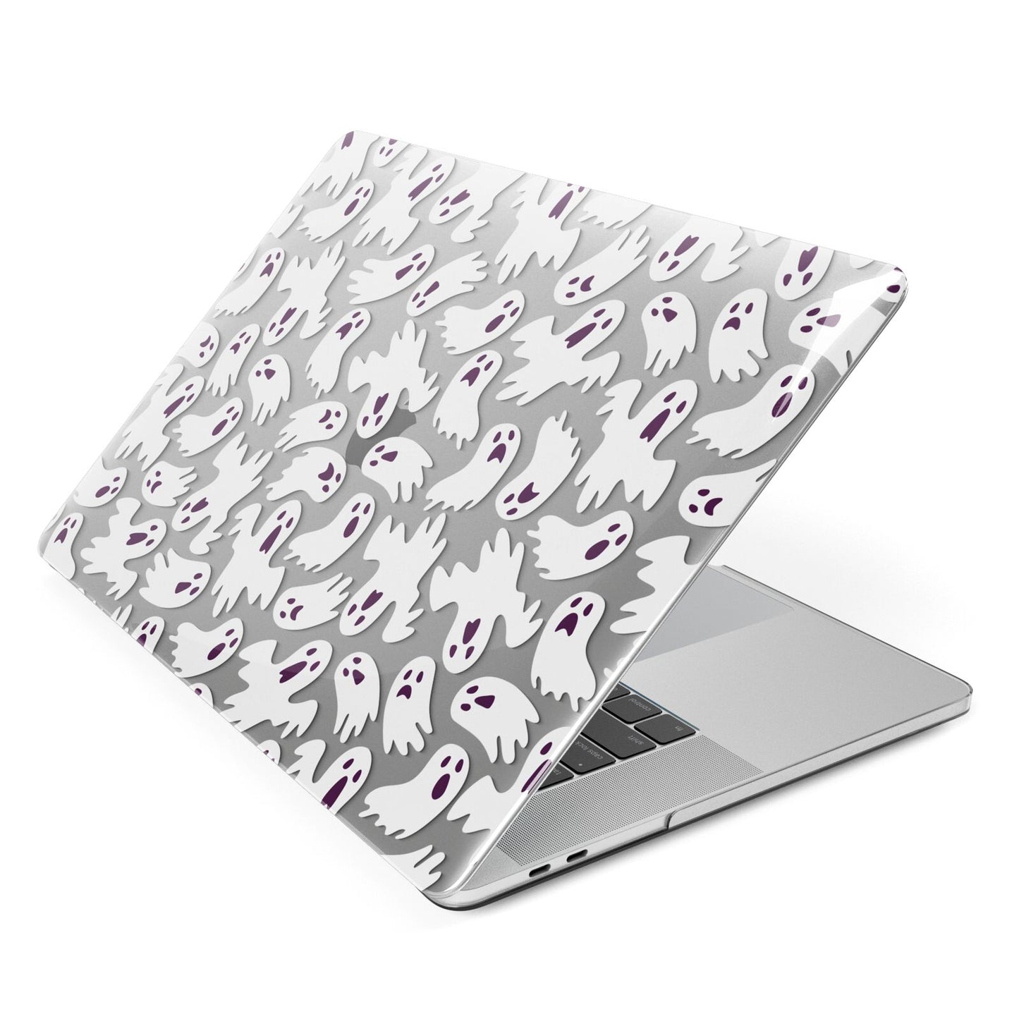 Crowd of Ghosts with Transparent Background Apple MacBook Case Side View