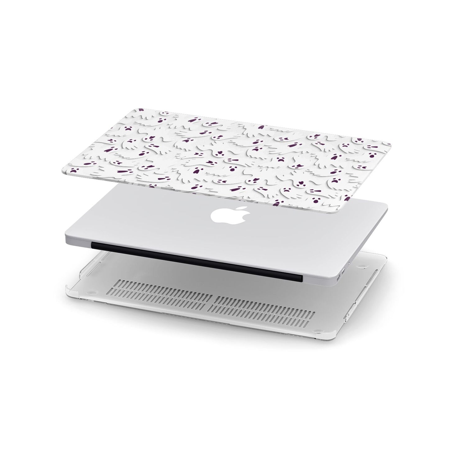 Crowd of Ghosts with Transparent Background Apple MacBook Case in Detail