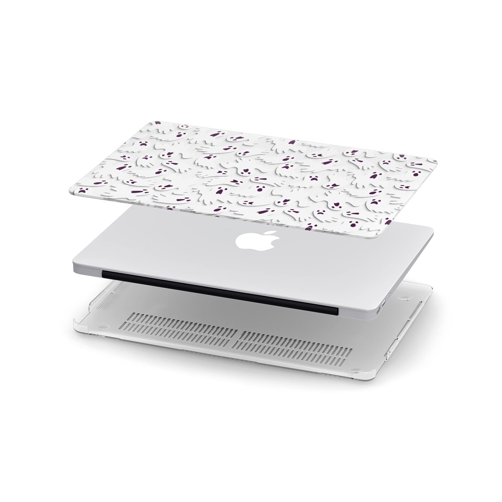 Crowd of Ghosts with Transparent Background Apple MacBook Case in Detail