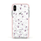 Crowd of Ghosts with Transparent Background Apple iPhone Xs Impact Case Pink Edge on Silver Phone