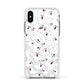Crowd of Ghosts with Transparent Background Apple iPhone Xs Impact Case White Edge on Silver Phone