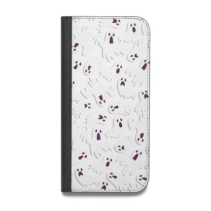 Crowd of Ghosts with Transparent Background Vegan Leather Flip iPhone Case