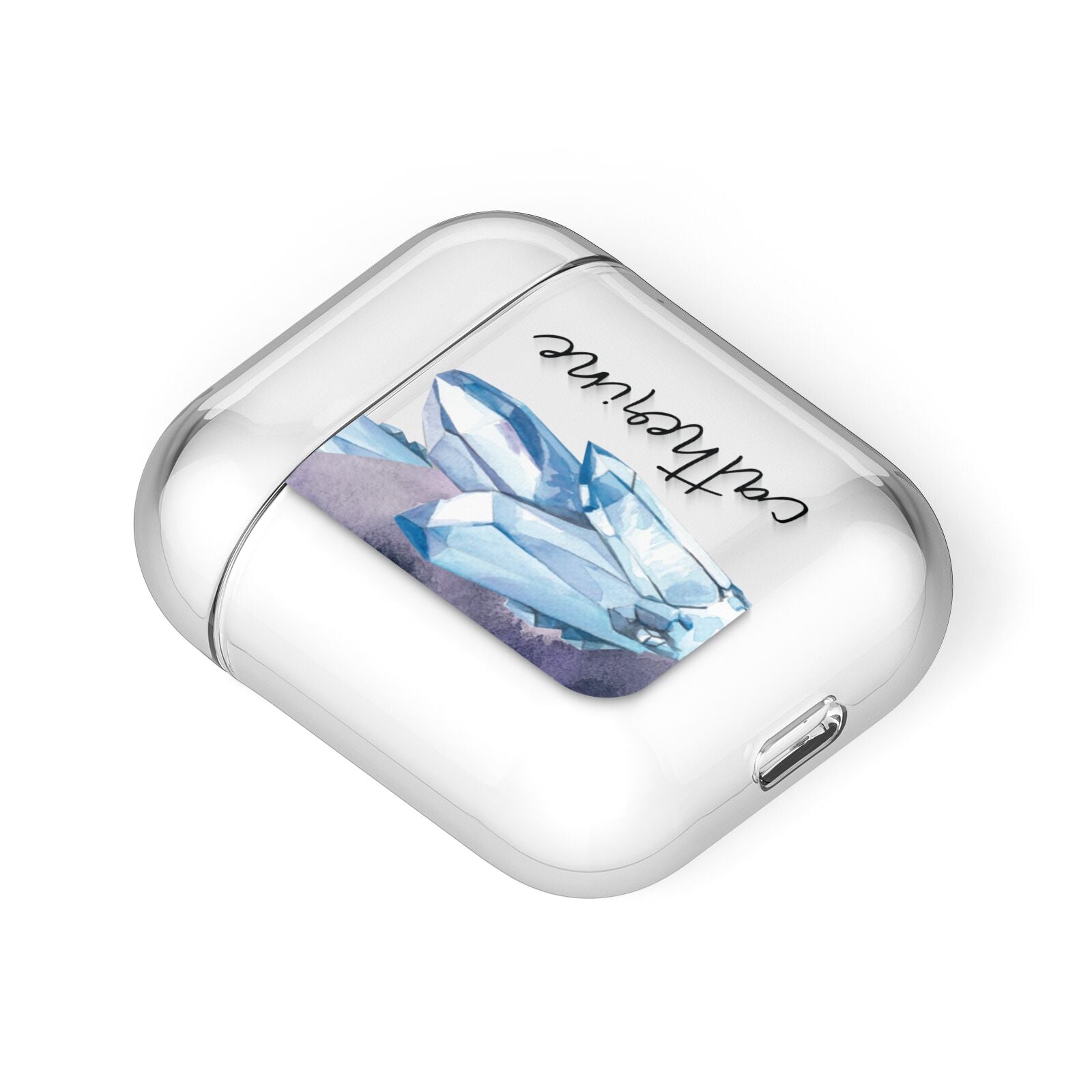 Crystals Personalised Name AirPods Case Laid Flat