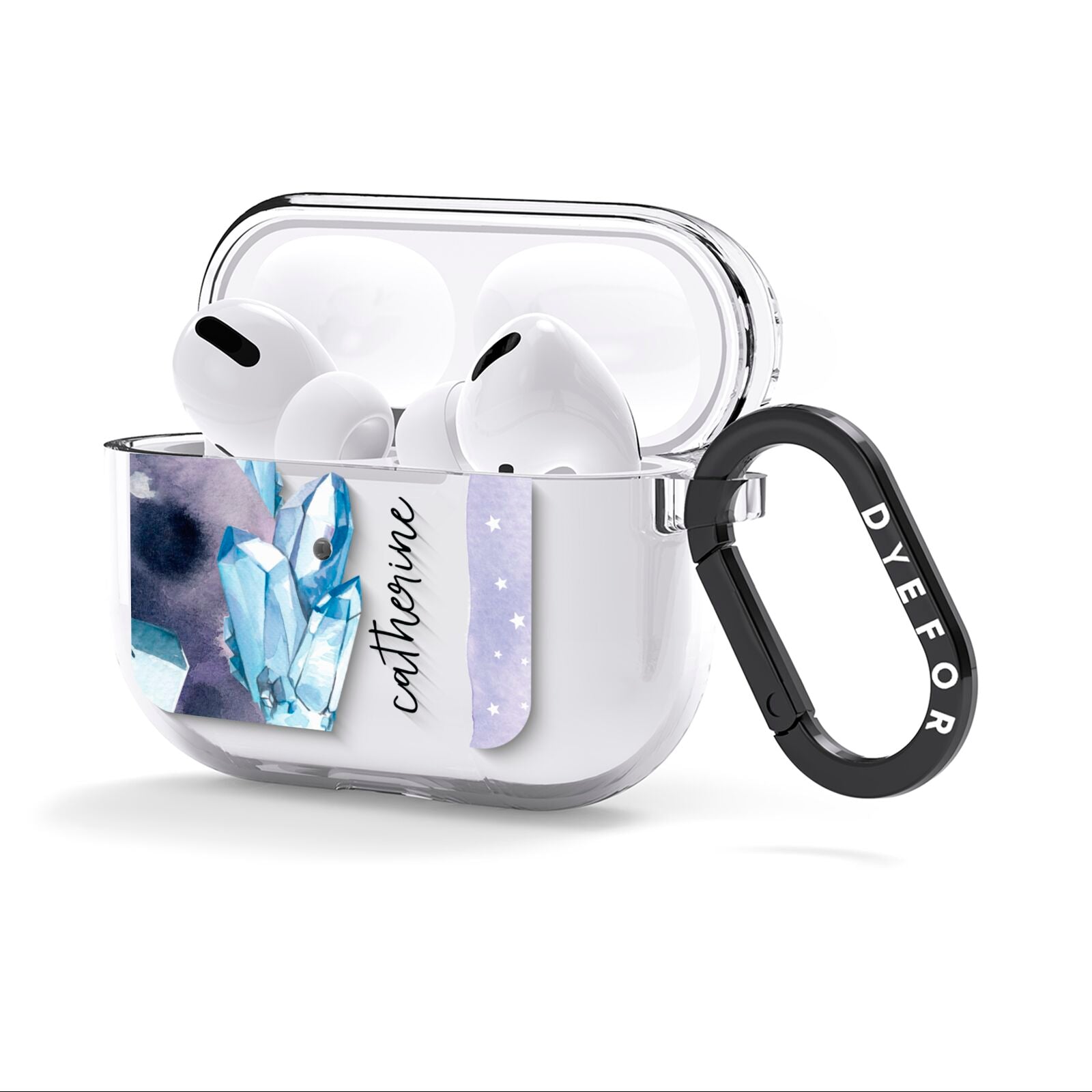 Crystals Personalised Name AirPods Clear Case 3rd Gen Side Image