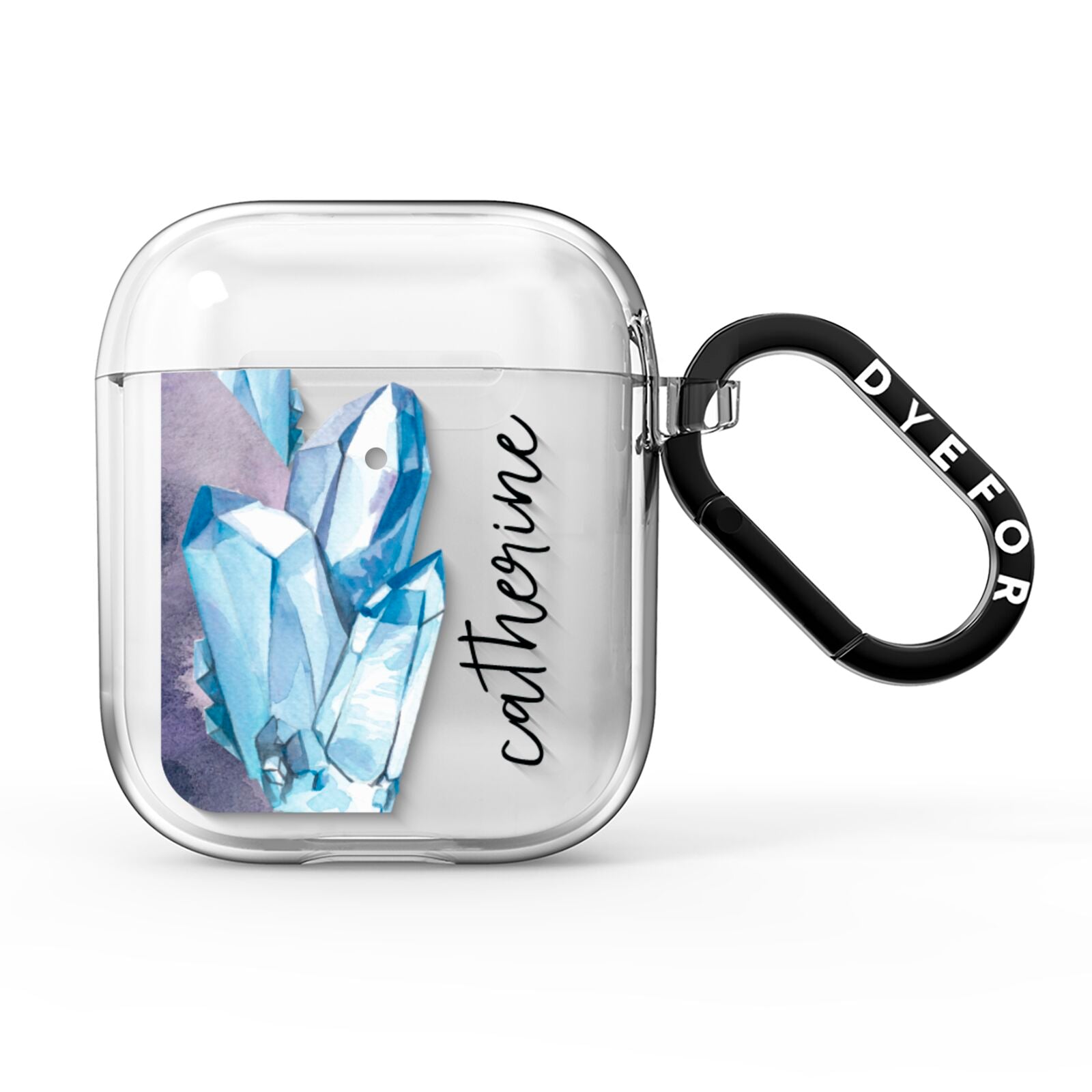 Crystals Personalised Name AirPods Clear Case