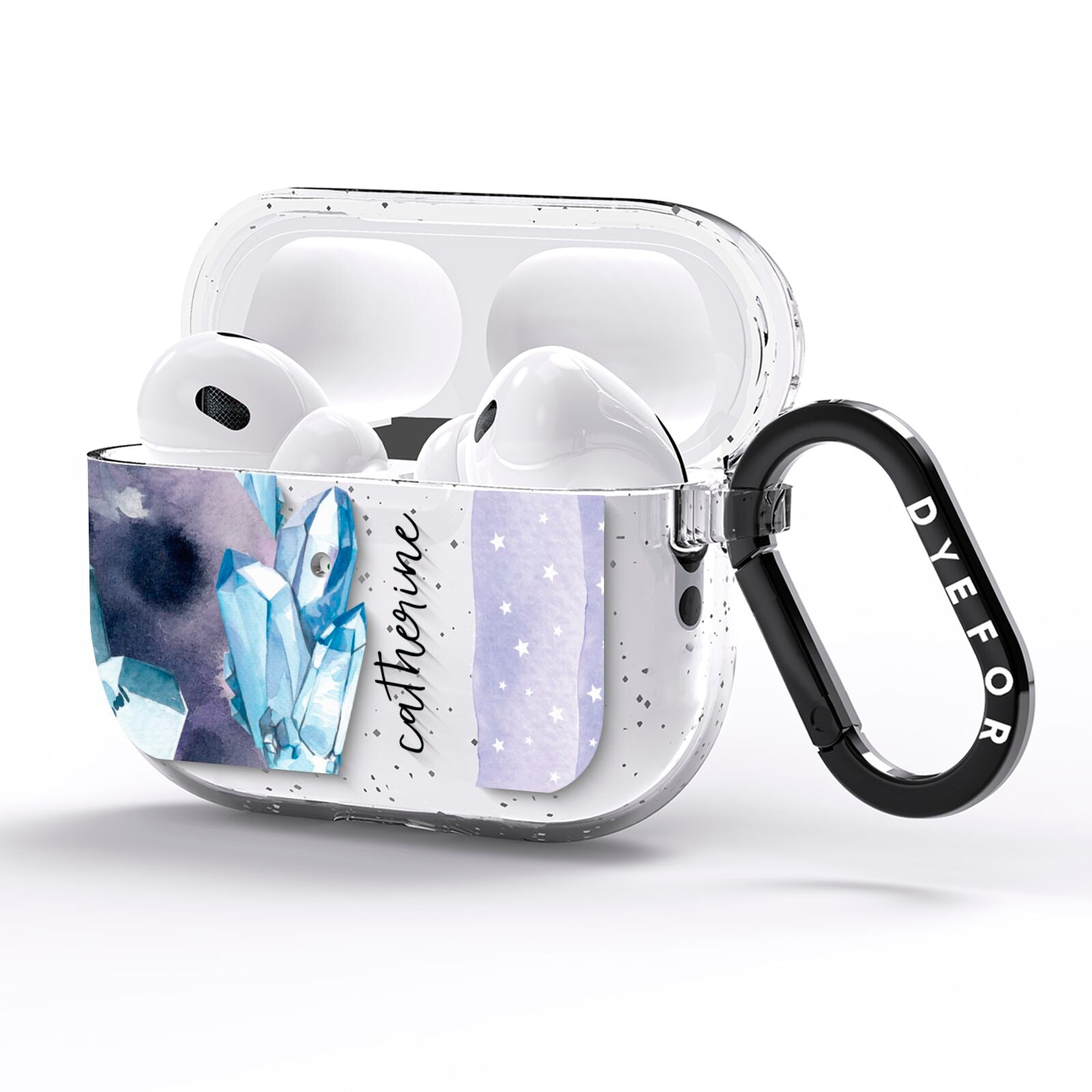 Crystals Personalised Name AirPods Pro Glitter Case Side Image