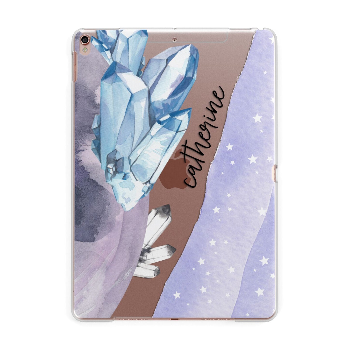 Crystals Personalised Name Apple iPad Rose Gold Case