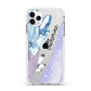 Crystals Personalised Name Apple iPhone 11 Pro Max in Silver with White Impact Case